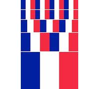 Daged Lot de 14 autocollants de France - Drapeau de voiture et moto - Drapeau en vinyle - 14 F