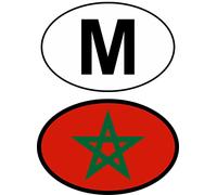 Daged Lot de 2 autocollants Maroc pour voiture - Motif plaque d'immatriculation étrangère - Identification de pays - Vacances AKZ