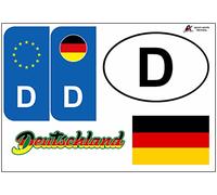 Daged Lot de 5 autocollants de plaque d'immatriculation de l'Allemagne - Pour voiture, moto, motard - Drapeau en vinyle KN