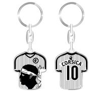 daged Porte-clés Corse France - Maillot - Revêtement en résine - Effet 3D + autocollant - Fonctionnalité pratique - TR, Blanc., 90 mm