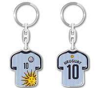 daged Porte-clés maillot Uruguay - Revêtement en résine - Effet 3D + autocollant - Fonctionnalité pratique, multicolore, 90 mm
