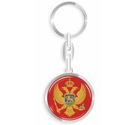 daged Porte-clés Monténégro en métal - Effet 3D + autocollant - RD, multicolore, 33mm