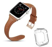 DaGeLon Compatible avec Bracelet Cuir Apple Watch 44mm Série 5/4, avec 1 Coque TPU Souple Séparé, Élégant Femme Réglable Remplacement Bande pour iWatch Series 5/4 Sport Edition, Marron