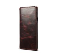 DaGeLon Cuir Véritable Étui pour Samsung Galaxy Note 9, Luxe Haut de Gamme Vachette Souple Livre Housse Élégant Rétro Rabat Coque Protection Complète Cas Folio Flip Case Portefeuille, Bordeaux