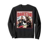 Dagestani Fighter, Fighting a Bear Retro Dagestan Wrestler Sweatshirt