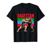 Dagestani Fighter, Fighting a Bear with The Flag of Dagestan T-Shirt