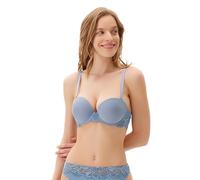 Dagi Blue Fashion Knitted Underwire Strapless Lace Push-Up Thin-Removable Strap Push-Up Bra, Soutien-Gorge aux Femmes, Blue,