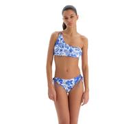 Dagi Fashion, One Shoulder Triangle Bikini Top Haut, Bleu-Blanc, 38 Femme