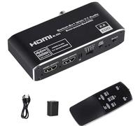 DAGIJIRD Répartiteur audio 4K HDMI 2 ports HDMI avec adaptateur audio stéréo Toslink SPDIF optique 3,5 mm prise en charge ARC