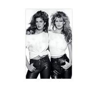 dagjcinw Cindy Crawford & Claudia Schiffer Poster sur toile pour décoration de chambre à coucher, bureau, chambre, cadeau 20 x 30 cm