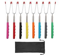 DAGLLGEW Bâtonnets à Griller Bâtons Smores Télescopiques Fourchettes de Barbecue pour Hot-Dog Hot Dog Bonfire BBQ Brochettes Smores pour Feu de Camp 8Pcs Brochettes BBQ