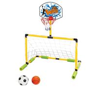 DAGLLGEW Cerceau de Basket-Ball Flottant pour Piscine, But de Football 2 en 1 et Panier Basket-Ball Piscine, But Amovible avec 2 balles pour Enfants et Adultes flottants pour