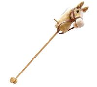 DAGLLGEW Cheval de bâton avec Effets sonores réalistes en Peluche 39 Grands Chevaux de Loisir d'halloween avec Roues et Poteau en Bois, Jouet à Monter pour Cadeaux pour Enfants (Marron) Stick Horses