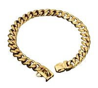 DAGLLGEW Collier pour Chien en métal, Collier pour Chien à chaîne dorée avec Verrouillage sécurisé, Colliers de Style cubain de 19 mm Large pour Grands Chiens, Colliers à chaîne en métal 24 Pouces