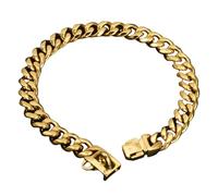 DAGLLGEW Collier pour Chien en métal, Collier pour Chien en chaîne dorée avec Verrouillage sécurisé, Colliers de Style cubain de 19 mm Large pour Grands Chiens, 24 Pouces