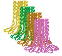 DAGLLGEW Colliers de perles pour femmes 48 pièces 4 couleurs en plastique collier de perles Mardi Gras en vrac pour les décorations d'anniversaire festivals fête mariage Halloween carnaval collie