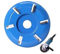 DAGLLGEW Disque de Parage de Sabot avec meuleuse d'angle à 6 Dents, Disque Sculpture sur Bois, Sculpture Turbo en métal Bleu, meuleuse souches Facile à Utiliser pour Le Travail du Bois, po