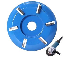 DAGLLGEW Disque de Parage de Sabot avec meuleuse d'angle à 6 Dents, Disque Sculpture sur Bois, Sculpture Turbo en métal Bleu, meuleuse souches Facile à Utiliser pour Le Travail du Bois, po
