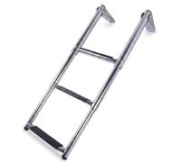 DAGLLGEW Échelle de Bateau télescopique à 3 marches, échelle de Quai Pliable en Acier Inoxydable avec marches antidérapantes, Argent