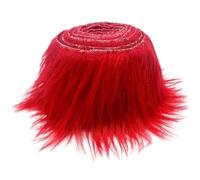 DAGLLGEW Garniture en Tissu Moelleux de 1, 5 m, Bordure en Fausse Fourrure de Noël pour décorations Costumes, Bord en Tissu Doux et Pelucheux pour l'artisanat, la Couture (Rouge)