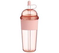 DAGLLGEW Gobelets à café glacé réutilisables avec couvercles, gobelets en plastique avec couvercles et pailles-manchon Anti-brûlure, infuseur à thé, 17.6oz (520ml) rouge