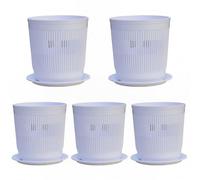 DAGLLGEW Jardinière d'orchidées en résine de 4 Pouces, 5 pièces, avec Trous et soucoupes, Pots de Plantes pour rempotage, Plantes d'intérieur et 'extérieur