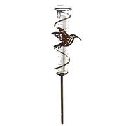 DAGLLGEW Jauge de Pluie en Forme de Colibri, mesureur Pluie en Spirale, Outil Mesure en Verre pour l'extérieur, Piquet Jardin pour pelouse, mesureur Colibri, jauge Station météo