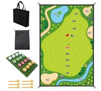DAGLLGEW Jeu de Golf, Pratique de Golf Portable avec Tapis et 16 balles collantes, Jeux Cour d'interaction Parent-Enfant pour Enfants en intérieur et en extérieur, Ensemble Sticky Pro