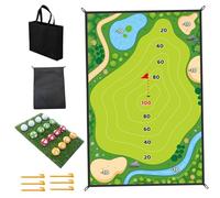 DAGLLGEW Jeu de Golf, Pratique de Golf Portable avec Tapis et 16 balles collantes, Jeux Cour d'interaction Parent-Enfant pour intérieur et extérieur