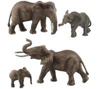 DAGLLGEW Jouet éléphant réaliste, 4 pièces, Vie, Figurines d'animaux africains, Ornement, Jouets d'apprentissage créatifs pour Enfants en Bas âge