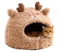DAGLLGEW Lit pour Chat, Grotte Confortable à Capuche avec Oreiller rembourré Amovible et Lavable, lit pour Animal de Compagnie en Peluche Douce sans déformation pour la Maison
