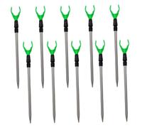 DAGLLGEW Lot de 10 Supports de Canne à pêche 50, 8 cm en Alliage d'aluminium épais avec tête en Y et Piquet pour Canne à pêche au Sol.
