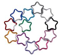 DAGLLGEW Lot de 12 mousquetons étoiles en Aluminium résistant à l'usure, Mousqueton à Ressort pour Porte-clés, pour Voyage, Camping, pêche, randonnée, Mini Mousqueton étoile