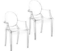DAGLLGEW Lot de 2 chaises Miniatures en Plastique Transparent pour Maison de poupée, Meubles poupée à l'échelle 1:6, fauteuils Miniatures, Meubles Modernes, Accessoires pour Maison, Chaise en