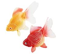 DAGLLGEW Lot de 2 Faux Poissons flottants réalistes en Plastique Jaune et Rouge pour Aquarium