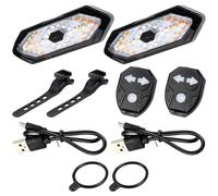 DAGLLGEW Lot de 2 Feux arrière de vélo avec Clignotants, télécommande sans Fil, Clignotants pour Scooter électrique, Rechargeables par USB, étanches, et lumière constante, pour Scooter