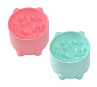 DAGLLGEW Lot de 2 gamelles surélevées Anti-étouffement pour Chat, en Plastique, pour Aliments secs et humides, 12, 7 x 8, 6 cm