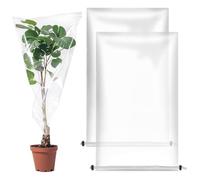 DAGLLGEW Lot de 2 Housses de Protection Contre Le Gel pour Plantes d'extérieur, couvertures Plantes en PE Transparent, Protection Contre Le Gel avec Fermeture éclair et Cordon Serrage pour d'hiv