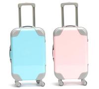 DAGLLGEW Lot de 2 Mini valises pour poupées de 40 et 45 cm, Valise en Plastique ABS avec poignée, étui Transport pour poupées, Accessoires Miniatures pour Maison poupée, Mini Valise