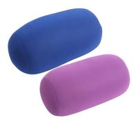 DAGLLGEW Lot de 2 oreillers en microbilles, 11, 8 x 6, 3 Pouces, Oreiller cylindrique Doux, Coussin Tubulaire pour la tête, Le Cou et Le Dos (Violet + Bleu), Oreiller Cervical, Rond, cervi