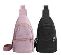DAGLLGEW Lot de 2 sacs bandoulière pour femmes et hommes, multi-poches, capacité, avec sangle réglable, portable, léger, décontracté, pour le shopping, les voyages, petit sac bandoulière pour femme