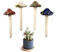 DAGLLGEW Lot de 4 Figurines de Champignons en céramique 11, 9 x 5, 1 cm pour Parterre Fleurs, Jardin féérique, Cour, décoration intérieure et extérieure Parterre Fleurs.