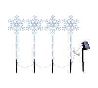 DAGLLGEW Lot de 4 guirlandes Lumineuses solaires de Noël à LED avec piquets, imperméables et Scintillantes, idéales pour Les terrasses, Les porches, Les pelouses et Les Jardins.