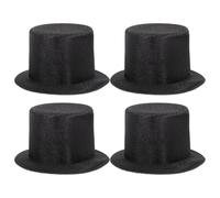 DAGLLGEW Lot de 4 Mini Chapeaux Haut de Forme Noirs pour Bonhomme Neige, décoration Noël, poupée, projets d'artisanat, 8, 9 x 5, 1 cm