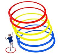 DAGLLGEW Lot de 6 Anneaux d'entraînement en Plastique de 40 cm, Accessoires Gymnastique Portables pour la Pratique la Vitesse et l'agilité