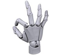 DAGLLGEW Main articulée, modèle Flexible avec Articulation et Base Mobiles, modèle en PVC Facile à réaliser soi-même pour Le Dessin, la Peinture, l'esquisse, Mannequin Gris pour Le Dessin