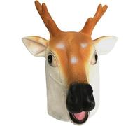 DAGLLGEW Masque de cerf, tête de cerf Sika drôle, masque en latex, tête d'animal pour fête Noël, costume d'Halloween, robe cosplay, costume girafe, animal adulte