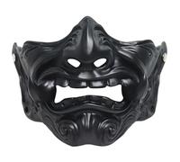 DAGLLGEW Masque Oni Masque d'halloween Japonais 7, 9 x 4, 7 en Latex Hannya, Demi-Visage de samouraï avec, Guerrier avec Bande élastique, Accessoires d'halloween pour fête Cosplay Samurai Hannya