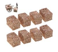 DAGLLGEW Mini balles de Foin, 8 pièces balles de Foin Miniatures réalistes en Bois pour décoration Ferme pour centres Table et scènes d'automne Petites Petites pour la décoration