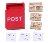 DAGLLGEW Mini boîte aux Lettres Miniature en Bois, 1 Ensemble, Jouet, Accessoires de Maison de poupées, Meubles Maison poupées, Mini Colis et enveloppes